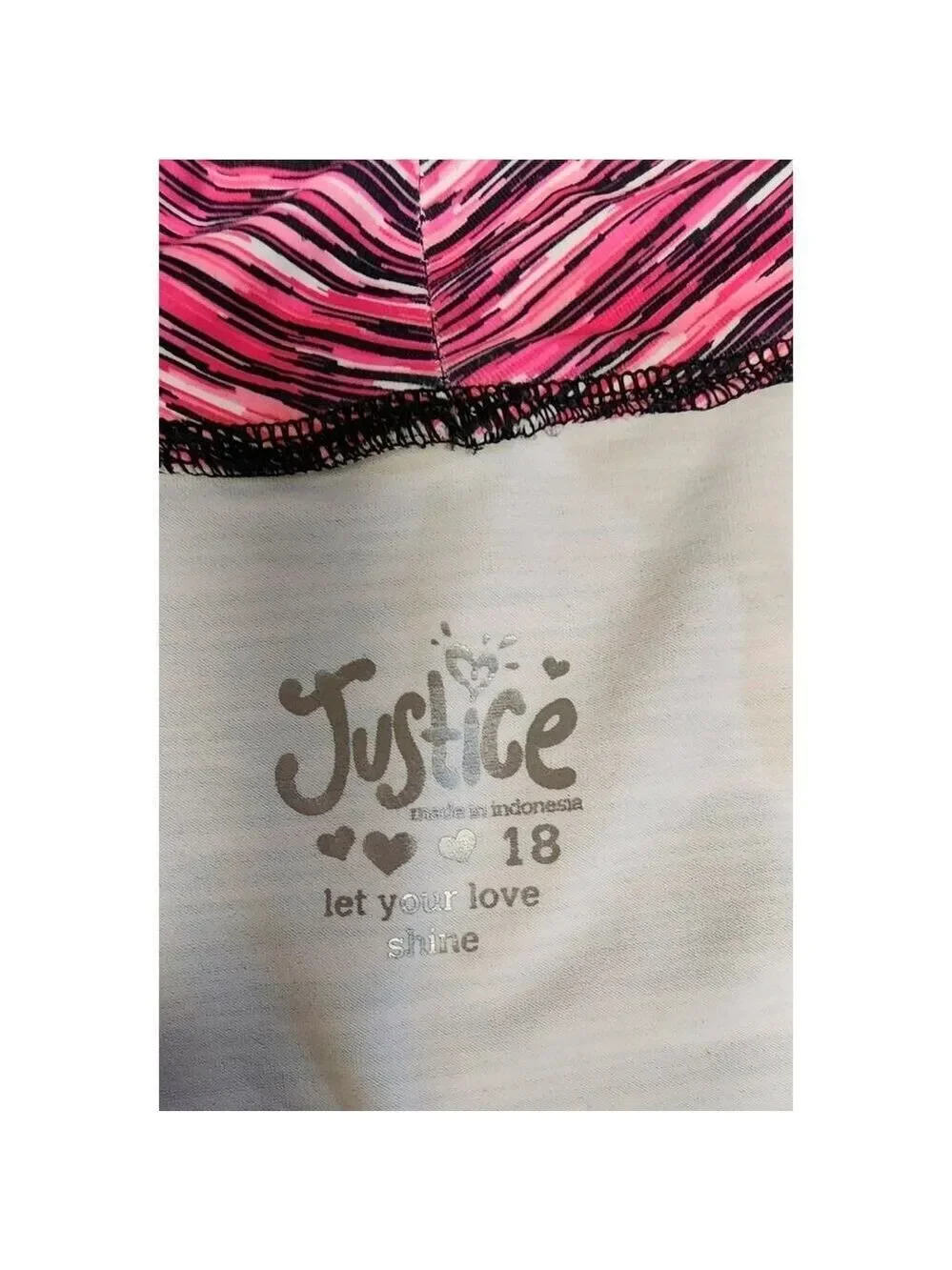Justice Girls Sweatshirt Pink/Black 18 Pullover Long Sleeves